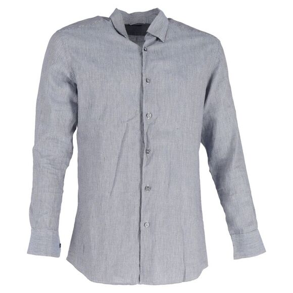 Ermenegildo Zegna Buttoned Long Sleeve Shirt in Grey Linen